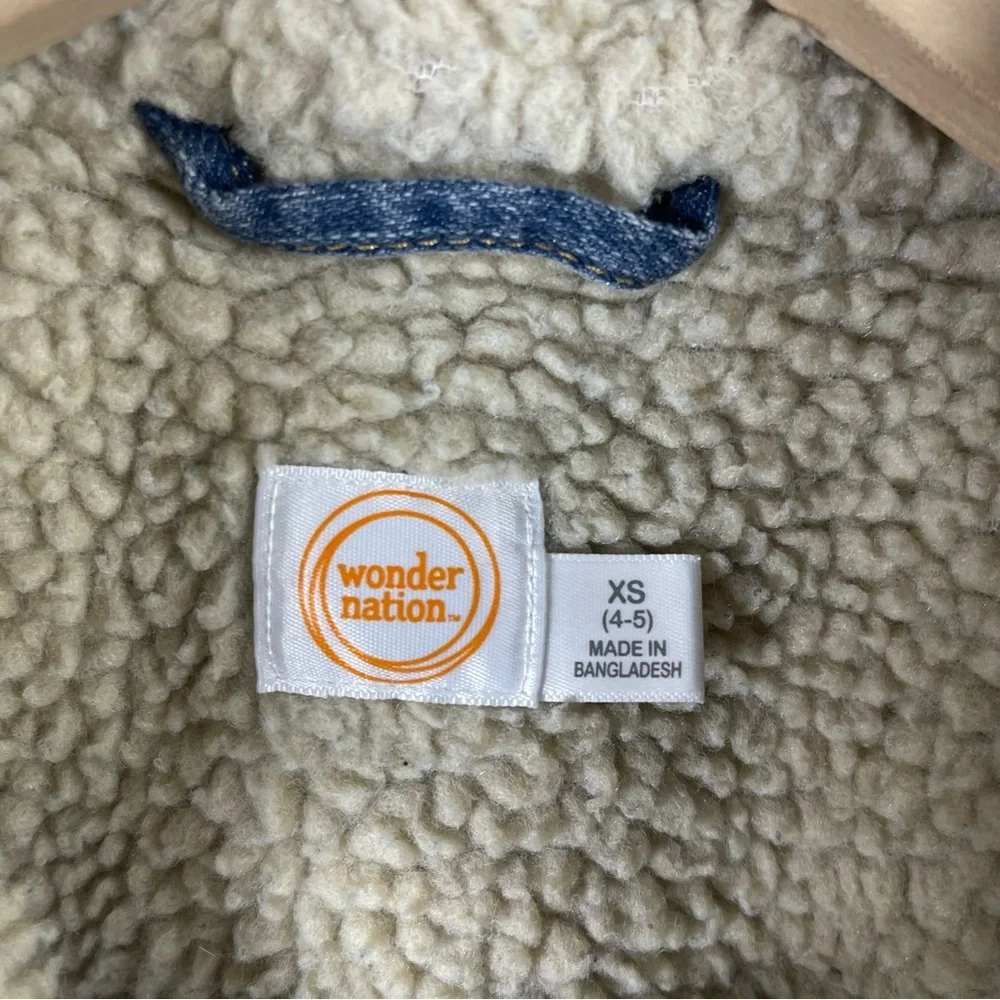 Wonder Nation Denim Jacket with Sherpa Collar